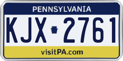 PA license plate KJX2761
