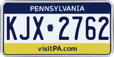 PA license plate KJX2762