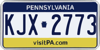 PA license plate KJX2773