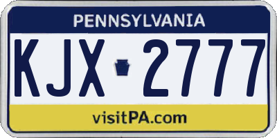 PA license plate KJX2777