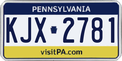 PA license plate KJX2781