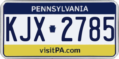 PA license plate KJX2785
