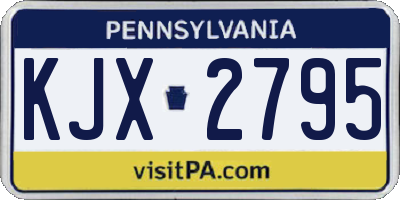 PA license plate KJX2795