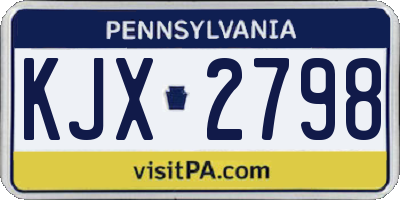 PA license plate KJX2798
