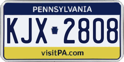 PA license plate KJX2808