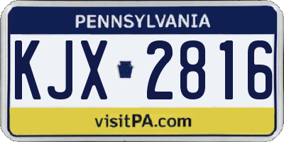 PA license plate KJX2816
