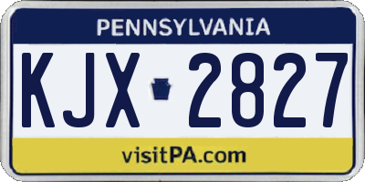 PA license plate KJX2827