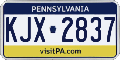 PA license plate KJX2837