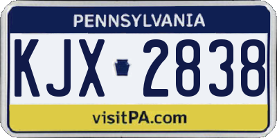 PA license plate KJX2838