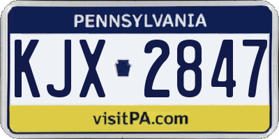 PA license plate KJX2847