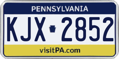 PA license plate KJX2852