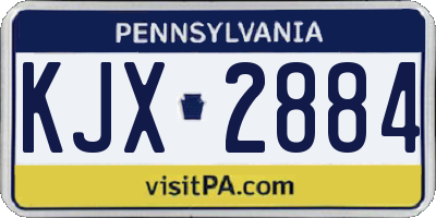 PA license plate KJX2884