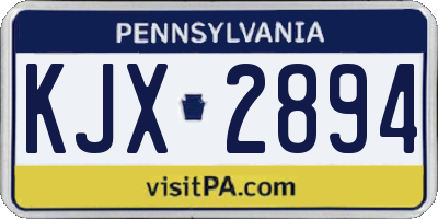PA license plate KJX2894
