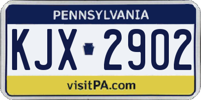 PA license plate KJX2902