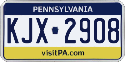 PA license plate KJX2908
