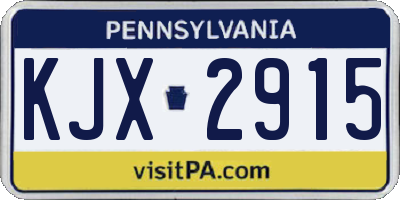 PA license plate KJX2915