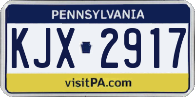 PA license plate KJX2917