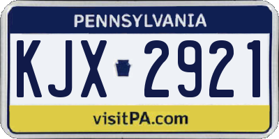 PA license plate KJX2921