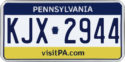 PA license plate KJX2944