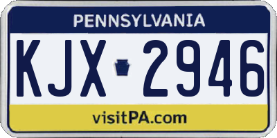 PA license plate KJX2946