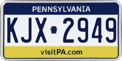 PA license plate KJX2949