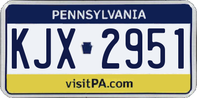 PA license plate KJX2951