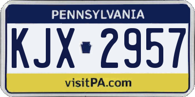 PA license plate KJX2957