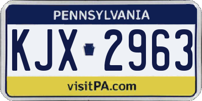 PA license plate KJX2963