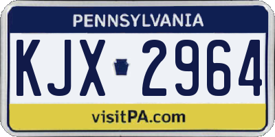 PA license plate KJX2964