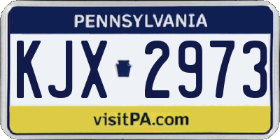 PA license plate KJX2973