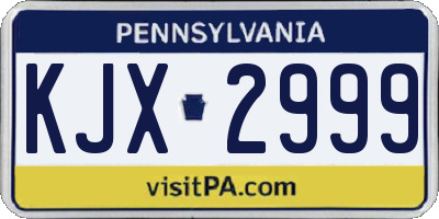 PA license plate KJX2999