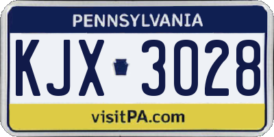 PA license plate KJX3028