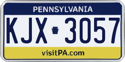 PA license plate KJX3057