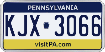 PA license plate KJX3066