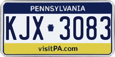 PA license plate KJX3083