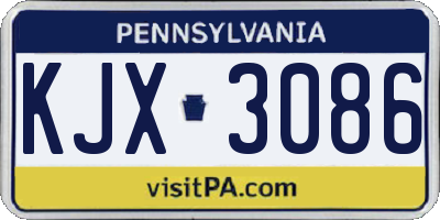 PA license plate KJX3086