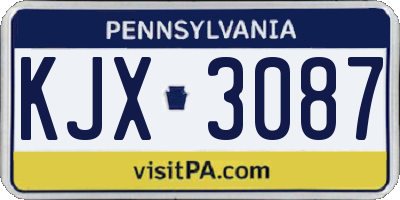 PA license plate KJX3087