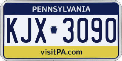 PA license plate KJX3090
