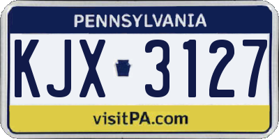 PA license plate KJX3127