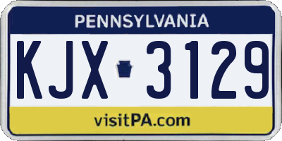 PA license plate KJX3129
