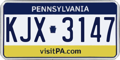 PA license plate KJX3147
