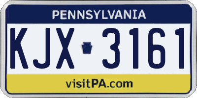 PA license plate KJX3161