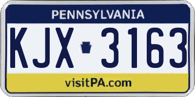PA license plate KJX3163