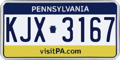 PA license plate KJX3167