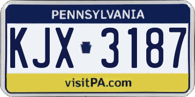 PA license plate KJX3187