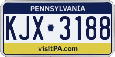 PA license plate KJX3188
