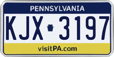 PA license plate KJX3197