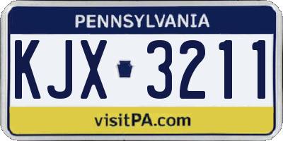 PA license plate KJX3211
