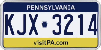PA license plate KJX3214