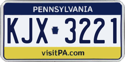 PA license plate KJX3221